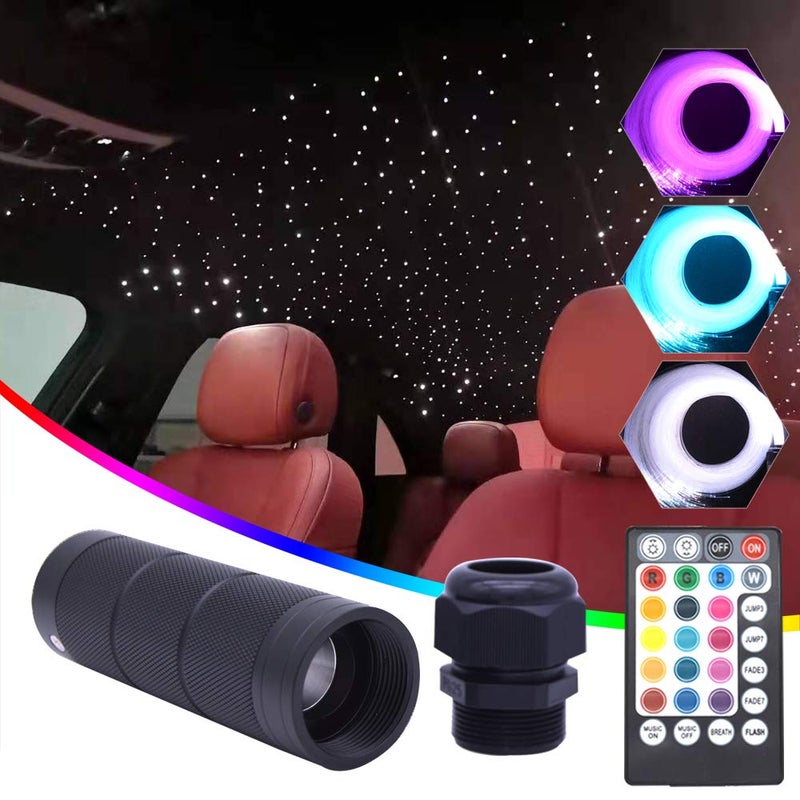 KAVODA Car Fiber Optic LED Lights 400 Strands 0.03in 9.8ft Long Cable Optical Fiber Star Headliner Ceiling Kit 6W Music Mode Remote Roof Lighting - Image 1